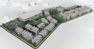 Site plan for Row on Merchant apartments