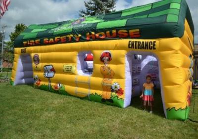 Yellow and Green Inflatable Fire House for Kids