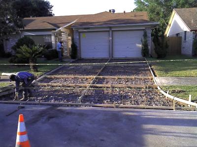 Photo of driveway under construction