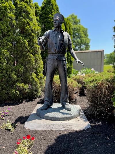 Bronze Statue of US Navy Signalman