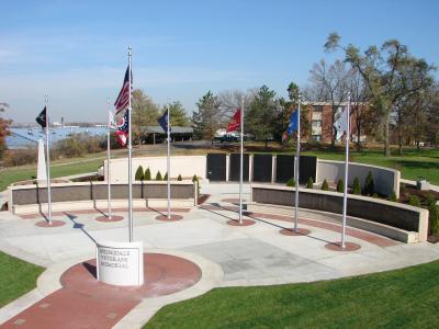 Aerial photo of Veterans Memorial area